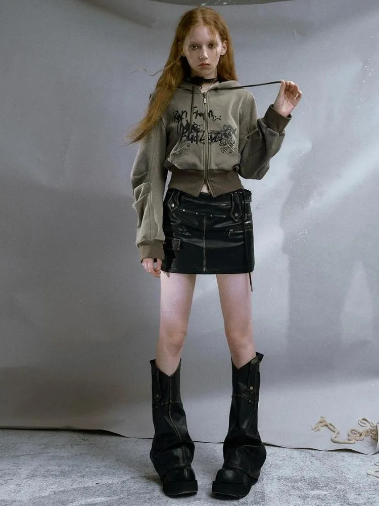 Printed Hooded Short Sweater【s0000003268】