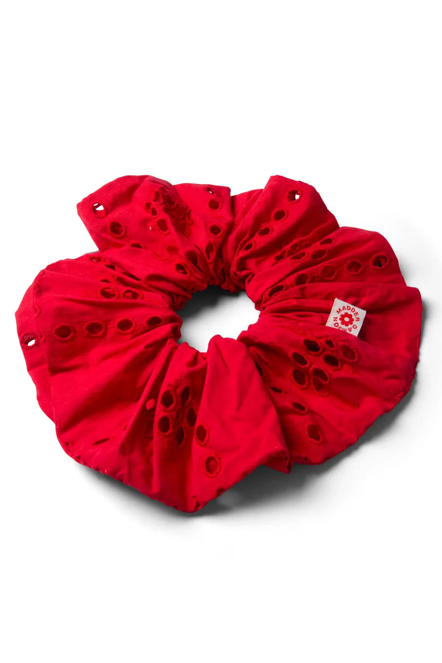 red broderie oversized scrunchie