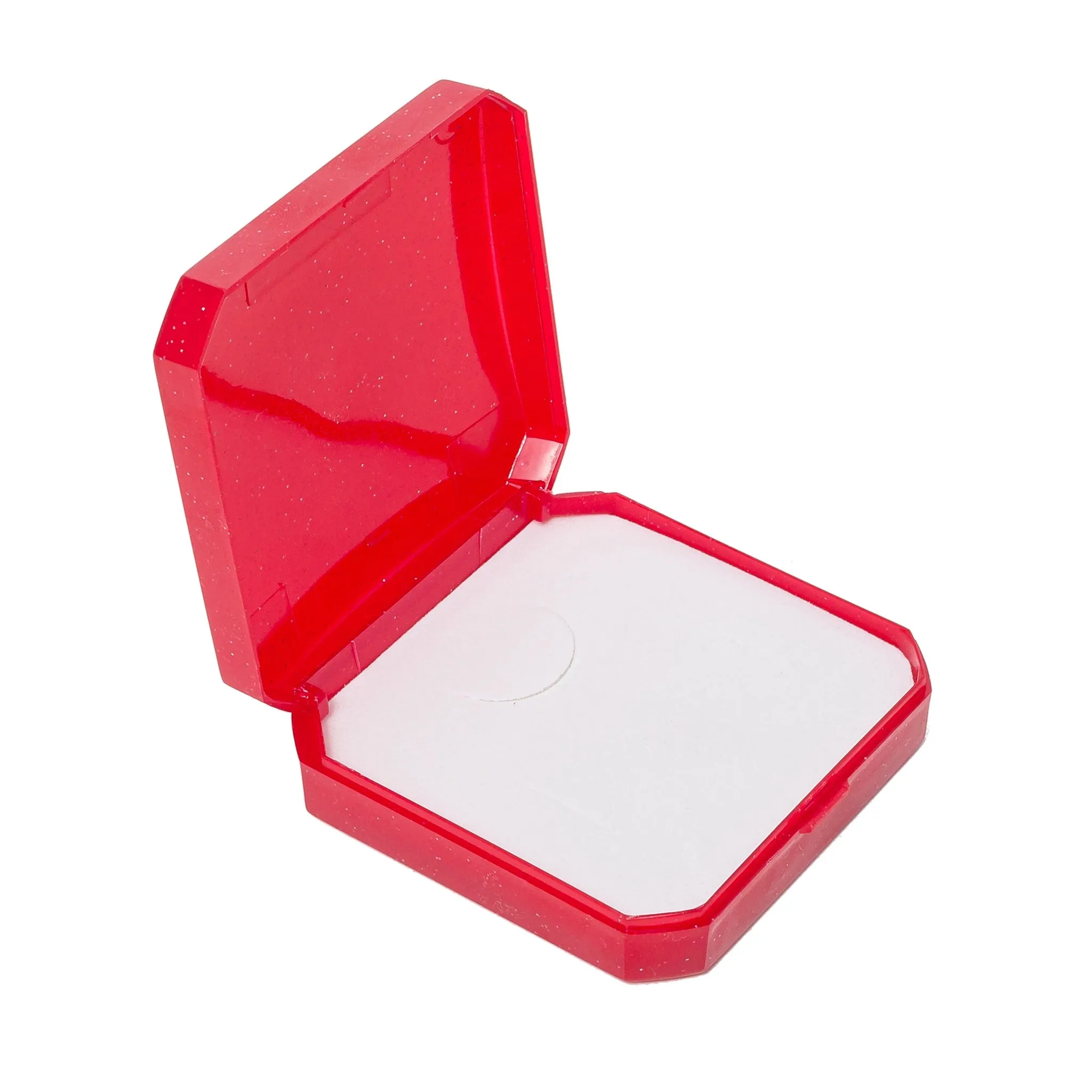 Red Plastic Small Set Box with Hinge