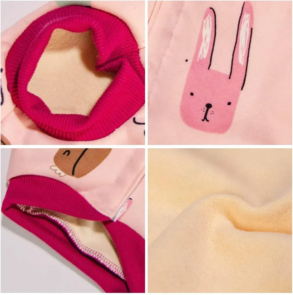 RSS07 Post Surgery Shirt for Puppy, Winter Fleece Wound Protective Clothes, Warm Dog Vest, Windproof Spay Recovery Suit (Pink/Red-S)