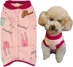 RSS07 Post Surgery Shirt for Puppy, Winter Fleece Wound Protective Clothes, Warm Dog Vest, Windproof Spay Recovery Suit (Pink/Red-S)