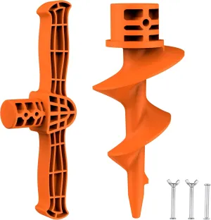 Sand Dock Auger Kit for PVC Sandbar Anchors, Fits 1.5" SCH 40 PVC Tubing (ID 1.57''), T-Handle   Auger Set Only, PA66 30% GF, Orange Sand Dock Auger Kit for PVC Sandbar Anchors, Fits 1.5" SCH 40 PVC Tubing (ID 1.57''), T-Handle   Auger Set Only, PA66 30% GF, Orange