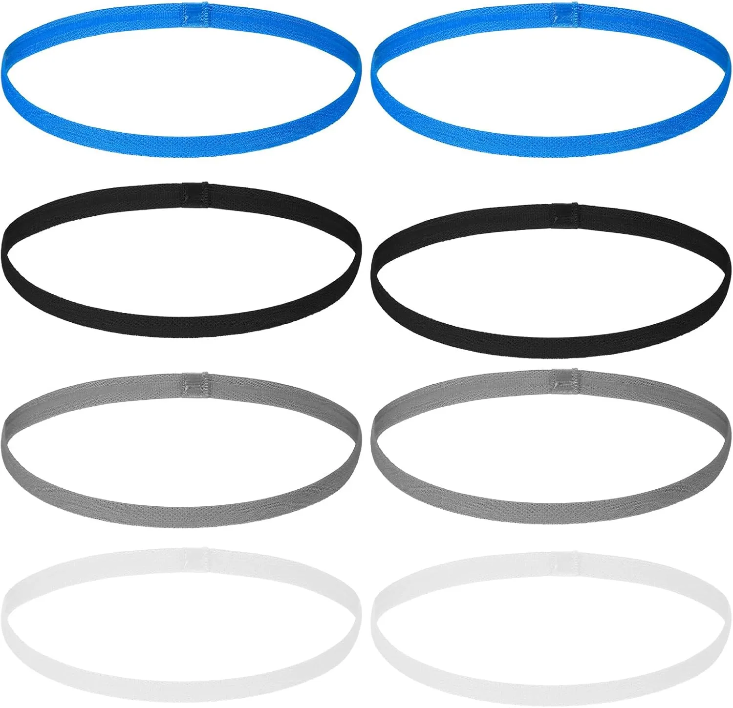simarro 8Pcs Elastic Headbands for Women, Thin Elastic Sports Headbands Stretchy Skinny Non-Slip Athletic Hair Bands for Women Men Workout Running