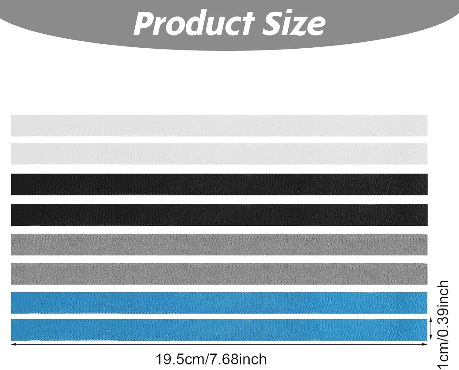 simarro 8Pcs Elastic Headbands for Women, Thin Elastic Sports Headbands Stretchy Skinny Non-Slip Athletic Hair Bands for Women Men Workout Running