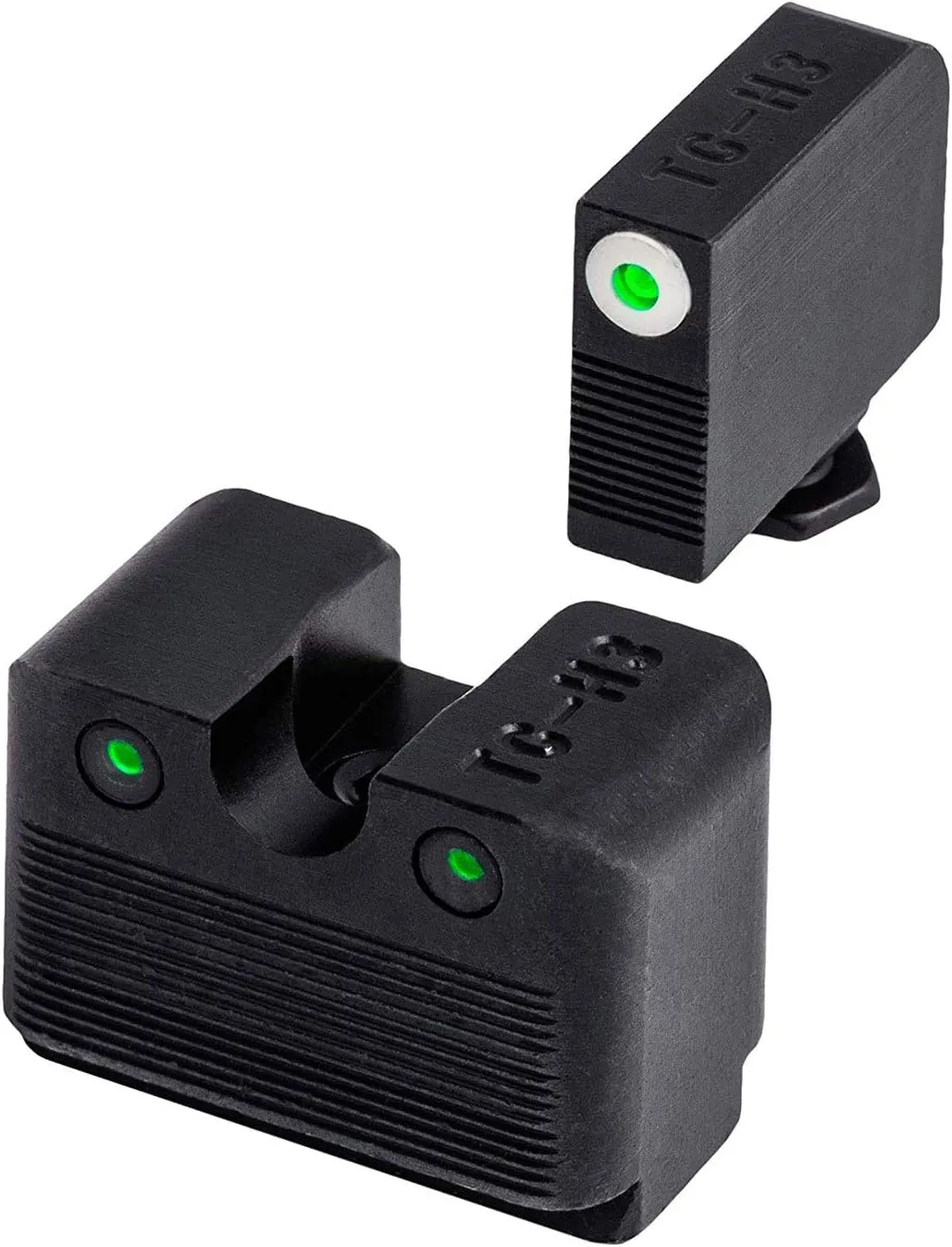 TRUGLO Tritium Pro Night Sights, Compatible with Glock Handgun Models | Compact Durable Glow-in-The-Dark Front & Rear Gun Sight Set with Focus Lock Front Ring
