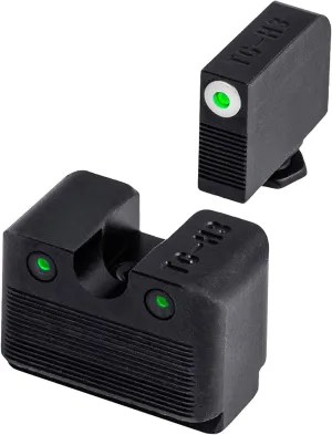 TRUGLO Tritium Pro Night Sights, Compatible with Glock Handgun Models | Compact Durable Glow-in-The-Dark Front & Rear Gun Sight Set with Focus Lock Front Ring