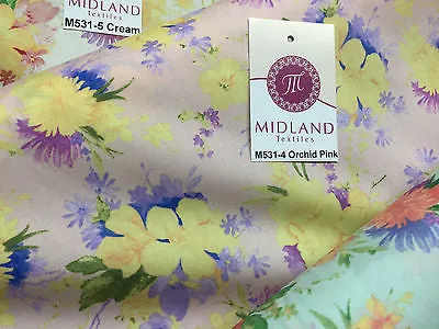 Vintage Abstract Floral Printed Fabric 100% Cotton Poplin  44" Wide  M531 Mtex