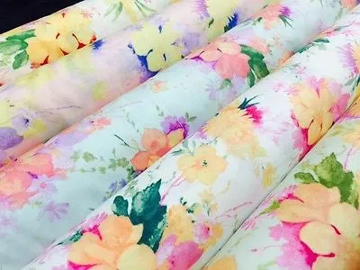 Vintage Abstract Floral Printed Fabric 100% Cotton Poplin  44" Wide  M531 Mtex