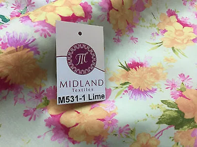 Vintage Abstract Floral Printed Fabric 100% Cotton Poplin  44" Wide  M531 Mtex