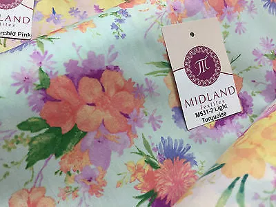 Vintage Abstract Floral Printed Fabric 100% Cotton Poplin  44" Wide  M531 Mtex