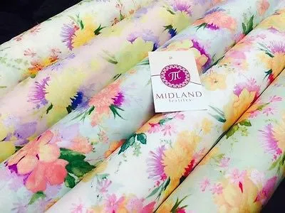 Vintage Abstract Floral Printed Fabric 100% Cotton Poplin  44" Wide  M531 Mtex