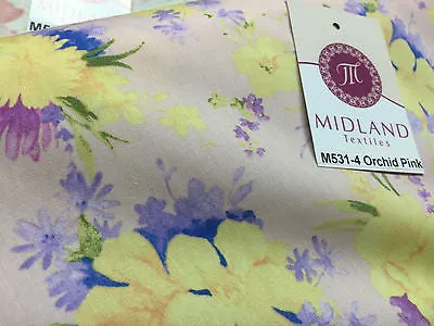 Vintage Abstract Floral Printed Fabric 100% Cotton Poplin  44" Wide  M531 Mtex