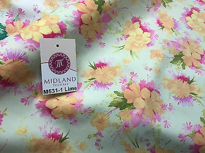 Vintage Abstract Floral Printed Fabric 100% Cotton Poplin  44" Wide  M531 Mtex
