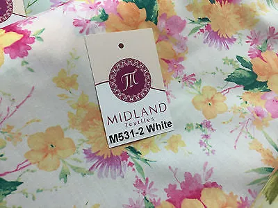 Vintage Abstract Floral Printed Fabric 100% Cotton Poplin  44" Wide  M531 Mtex