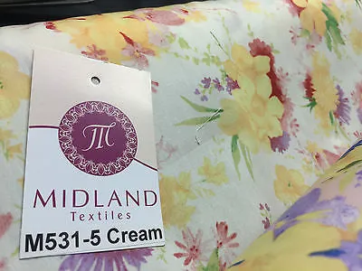 Vintage Abstract Floral Printed Fabric 100% Cotton Poplin  44" Wide  M531 Mtex
