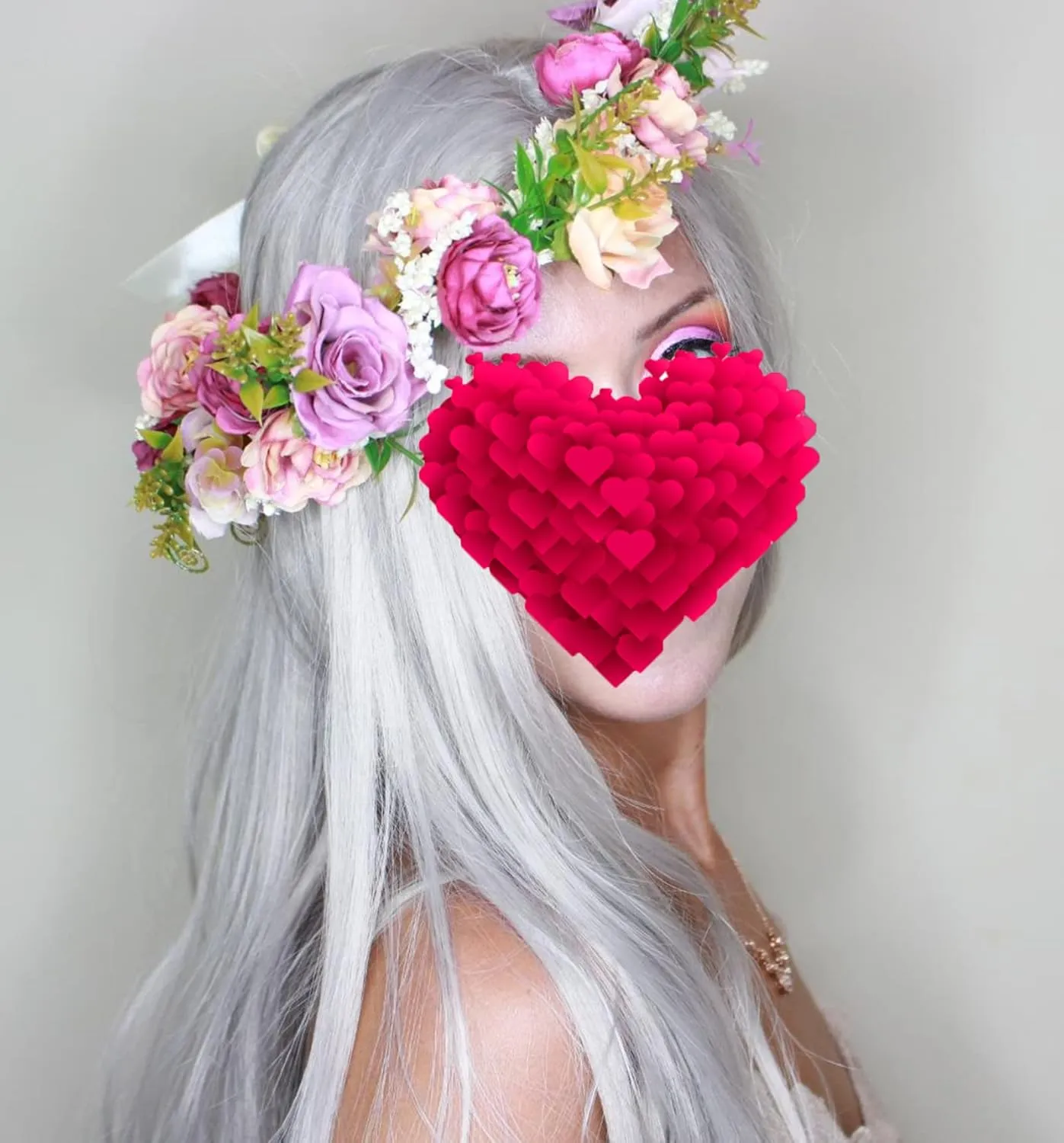 Vivivalue Women Floral Crown Rose Flower Headband Hair Wreath Floral Headpiece Halo Boho with Ribbon Wedding Party Festival Photos