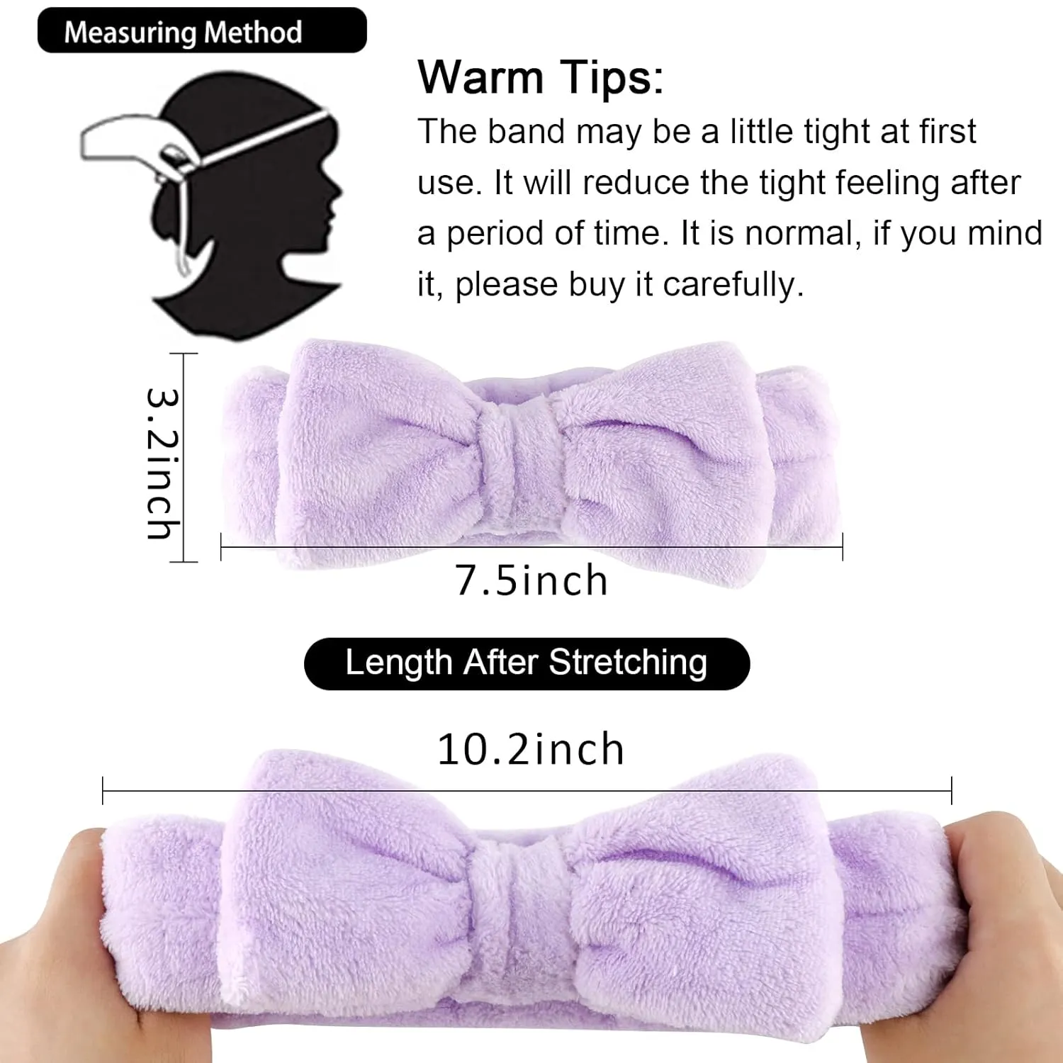 WHAVEL 6 Pack Purple Spa Microfiber Bow Headbands for Washing Face, Skincare Headbands, Facial Headband Set, Soft Fluffy Headband, Women Hair Accessories, Party Supplies, Type 15