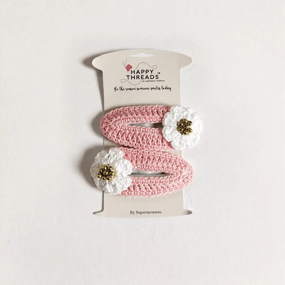 White With Pink Flower