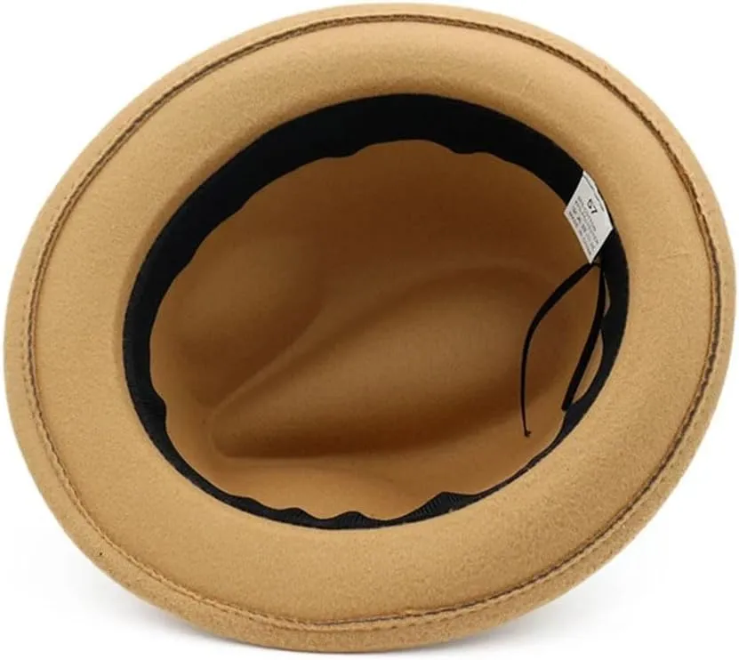 Women Fedora Hats with Metal Buckle Winter Flat Brim Panama Jazz Hat